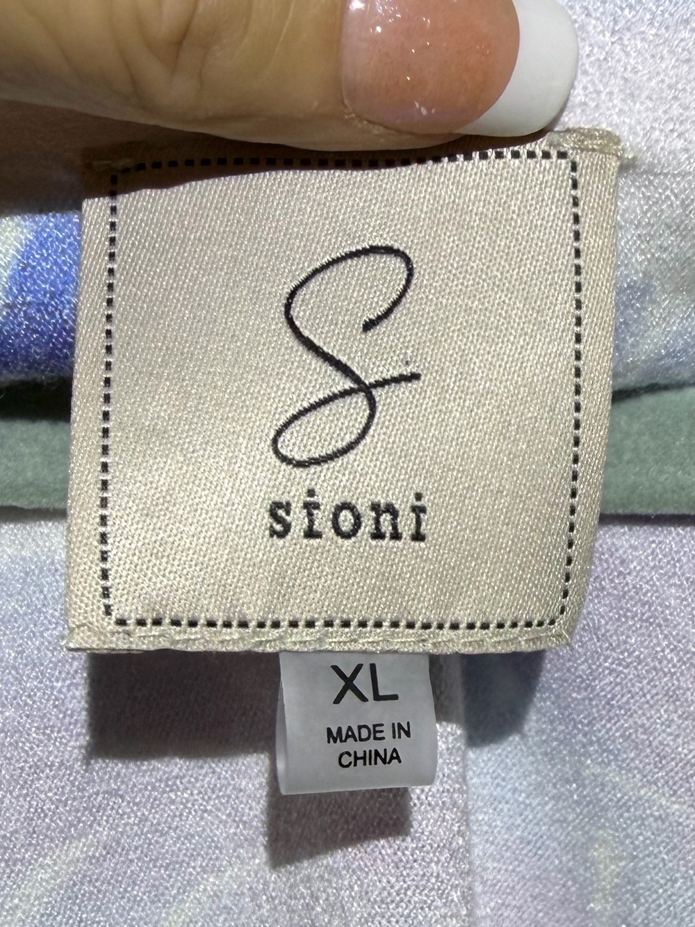 NWOT Sioni Super Soft Raw Edge V-Neck Tropical Palm Print Crop Top. Size XL - Picture 4 of 6
